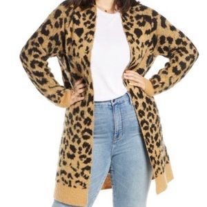 BP Long Leopard Cardigan
